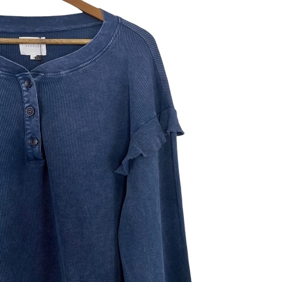 SUNDAYS Wren Thermal Ruffle Top Blue NWT - Picture 6 of 13